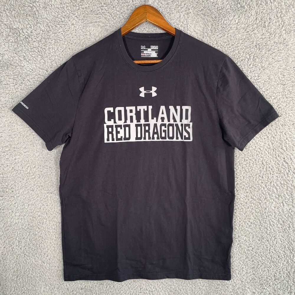 Cortland Red Dragons Shirt Mens Medium Black Under Armour